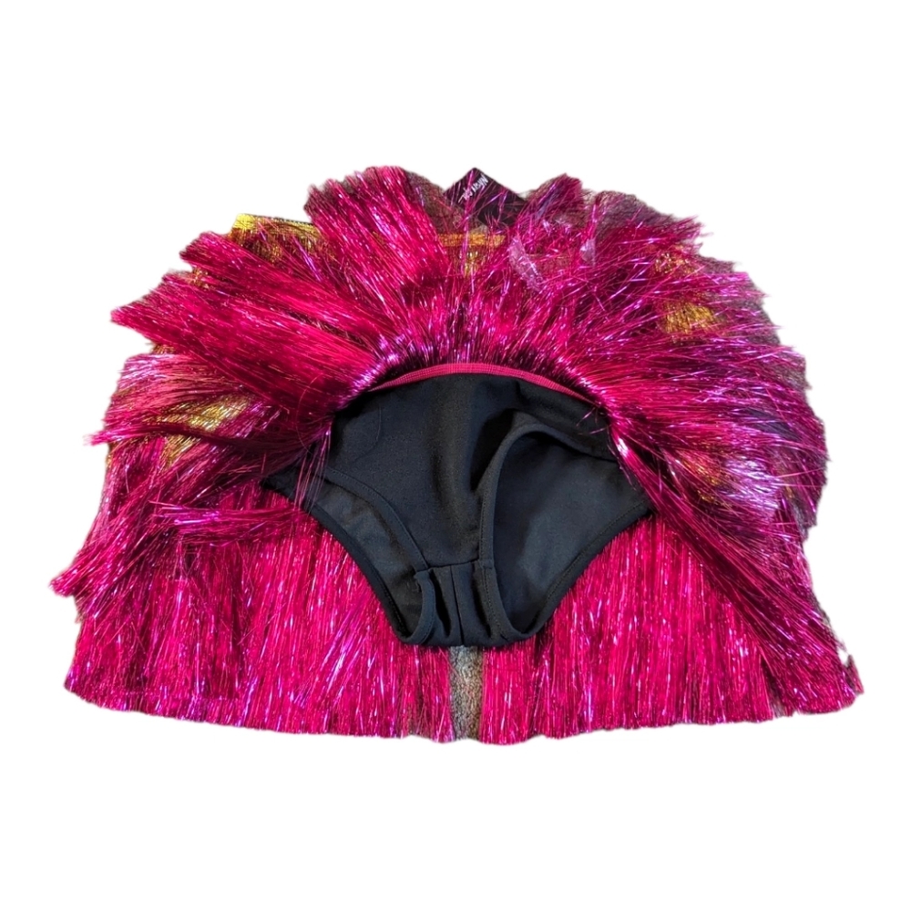 Nasty Gal Color Block Tinsel Fringe Shorts - Picture 6 of 7